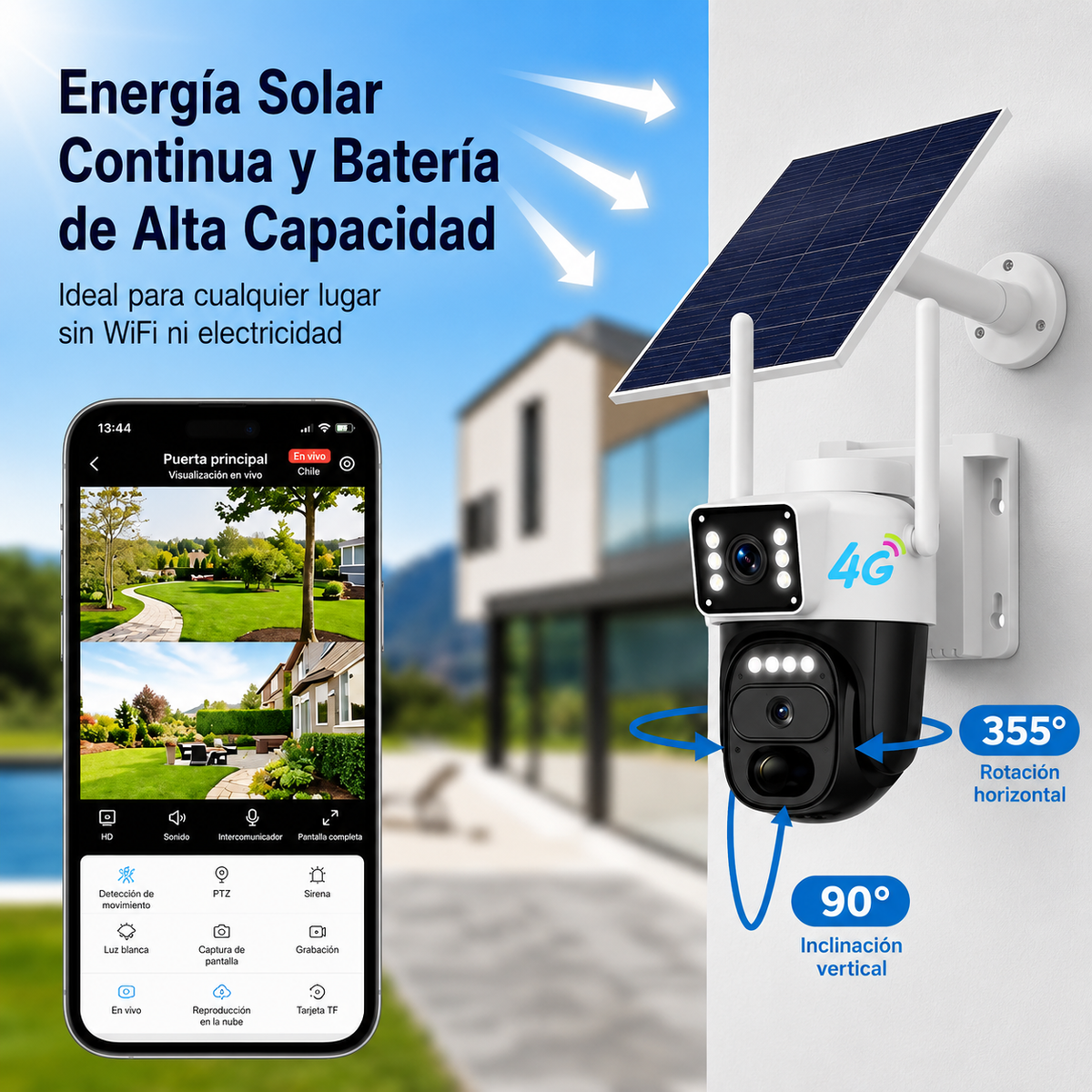 Cámara de Seguridad Solar 4G 360° | Vigilancia sin WiFi