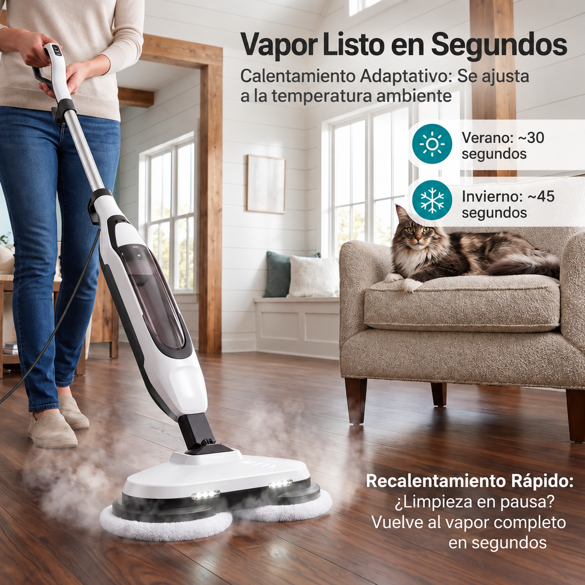Limpiador a vapor Sweetcrispy de doble cabezal