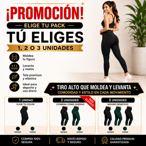 Calza Push Up Moldeadora de Tiro Alto || Define y Realza tu Figura