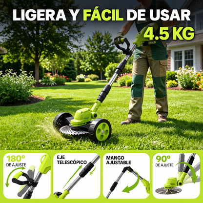 Podadora Inalámbrica para Césped con Ruedas