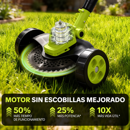 Podadora Inalámbrica para Césped con Ruedas
