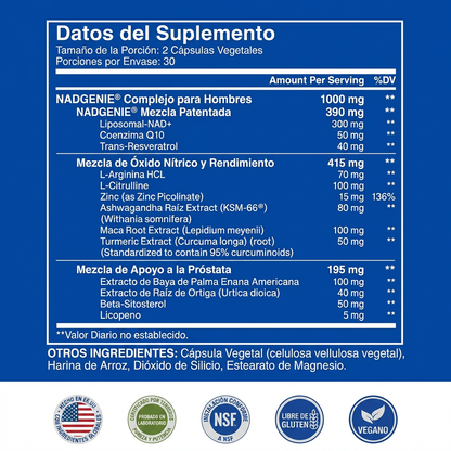 PROMOCIÓN 3x1 – NAD+ para Hombres | Más Energía, Resistencia y Salud Masculina